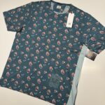 CP company 281A tacting piquet T-shirt in all Over sponged print -Ink Blue