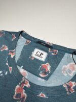 CP company 281A tacting piquet T-shirt in all Over sponged print -Ink Blue - Image 3
