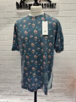CP company 281A tacting piquet T-shirt in all Over sponged print -Ink Blue - Image 6