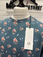 CP company 281A tacting piquet T-shirt in all Over sponged print -Ink Blue - Image 4