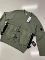 CP Company 048A Diagonal Raised Fleece crew sweatshirt - Green