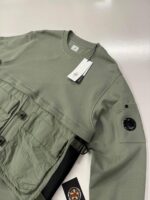 CP Company 048A Diagonal Raised Fleece crew sweatshirt - Green - Image 3