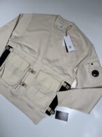 CP Company 048A Diagonal Raised Fleece crew sweatshirt in ivory - Image 3