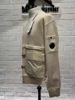 CP Company 048A Diagonal Raised Fleece crew sweatshirt in ivory - Image 7