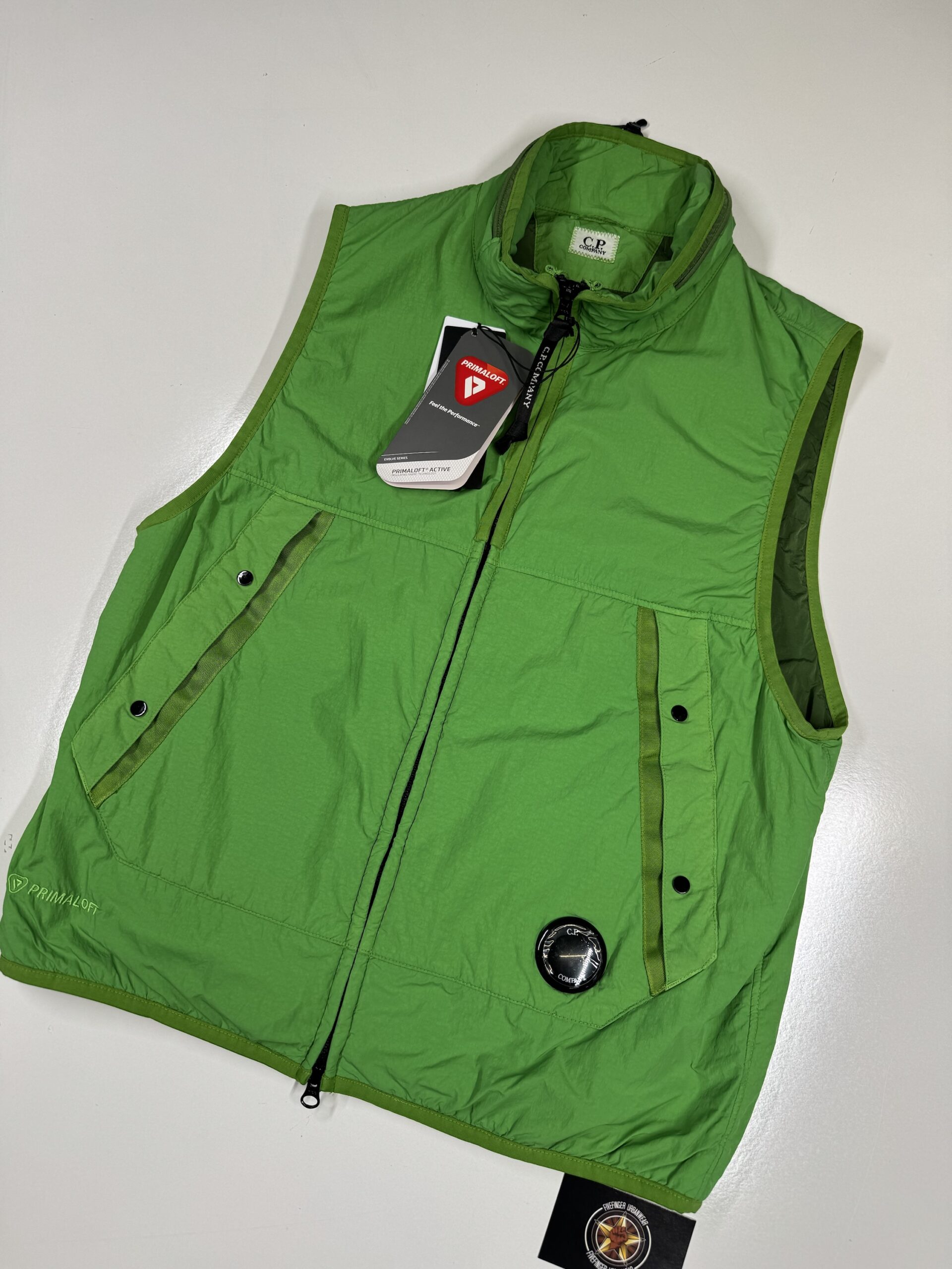 img_8956-3 CP COMPANY G.D.P POLARTEC LENS GILET VEST IN CLASSIC GREEN. - Image 1