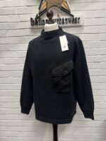CP Company 296A Diagonal Fleece Sweatshirt in Black - Image 2