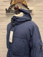 CP Company 252A Flatt Nylon Long down hooded jacket in Blue - Image 6