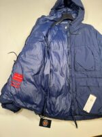 CP Company 252A Flatt Nylon Long down hooded jacket in Blue - Image 8