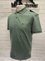 C.P COMPANY 24/1 REGULAR FIT STRETCH PIQUET POLO SHIRT- GREEN     Small / P2P 20.5” - Image 4