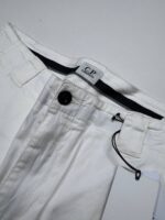 C.P COMPANY 116A SATIN STRETCH CARGO SHORTS IN WHITE - Image 2