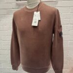 CP Company 261A Brushed & Emerized Diagonal Fleece Sweatshirt in dusky pink / 476  • XS / P2P  21”