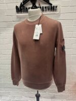 CP Company 261A Brushed & Emerized Diagonal Fleece Sweatshirt in dusky pink / 476  • XS / P2P  21”