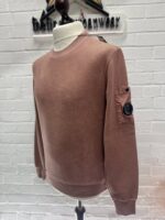 CP Company 261A Brushed & Emerized Diagonal Fleece Sweatshirt in dusky pink / 476  • XS / P2P  21” - Image 3