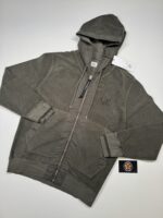 CP Company 263A Brushed & Emerized Diagonal Fleece open zip Hoodie in dark green - Small  / P2P 21”.
