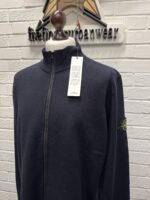 STONE ISLAND S00A1 Stretch RWS wool cardigan sweater in navy   -  XXL / P2P 24.5” - Image 4