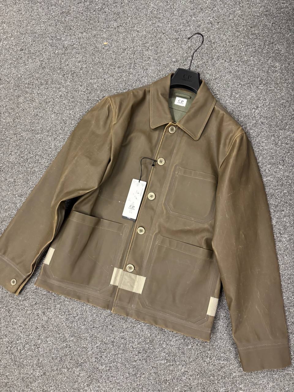 img_3276-3 CP Company 258A TOOB Cotton reflective Jacket in Khaki - Image 1