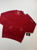 CP Company 261A Brushed & Emerized Diagonal Fleece Sweatshirt in Scooter Red -    Small. / P2P 22”.