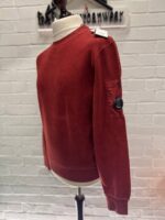 CP Company 261A Brushed & Emerized Diagonal Fleece Sweatshirt in Scooter Red -    Small. / P2P 22”. - Image 3