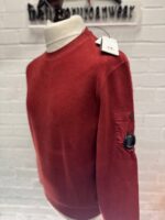 CP Company 261A Brushed & Emerized Diagonal Fleece Sweatshirt in Scooter Red -    Small. / P2P 22”. - Image 4