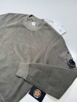 CP Company 261A Brushed & Emerized Diagonal Fleece Sweatshirt in Green0  • XS / P2P  21” - Image 2