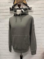 CP COMPANY COTTON DIAGONAL FLEECE HOODED SWEATSHIRT IN GREY. - Image 3