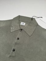 CP company 170A Lisle thread cotton polo shirt in Green / 627 - Image 3