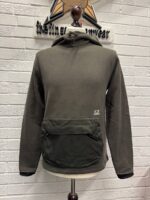 CP Company 319A Diagonal Fleece Hooded Sweatshirt in Green • XS / P2P 20” - Image 4