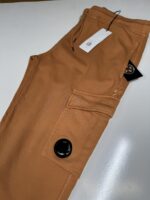CP Company 100A Cotton  Diagonal Fleece Lens pocket sweatpants in orange - Image 2
