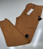 CP Company 100A Cotton  Diagonal Fleece Lens pocket sweatpants in orange
