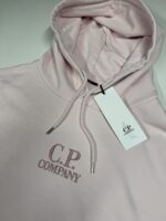 CP COMPANY 099B COTTON DIAGONAL FLEECE HOODED SWEATSHIRT IN PINK - Image 2