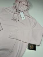 CP COMPANY 099B COTTON DIAGONAL FLEECE HOODED SWEATSHIRT IN PINK - Image 4