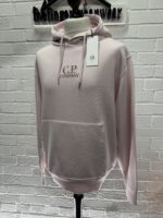 CP COMPANY 099B COTTON DIAGONAL FLEECE HOODED SWEATSHIRT IN PINK - Image 7