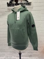 CP COMPANY 023A Diagonal Raised Fleece Hooded Sweatshirt in Green  -  XS. / P2P 20” - Image 4
