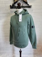 CP COMPANY 023A Diagonal Raised Fleece Hooded Sweatshirt in Green  -  XS. / P2P 20” - Image 5