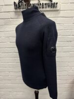 C.P. Company 237A Turtleneck Re-Wool pull over in Navy - Image 4