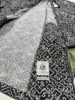 CP Company 278A Inca Print Short Goggle Jacket in Dk Green - Image 6