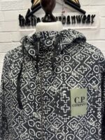 CP Company 278A Inca Print Short Goggle Jacket in Dk Green - Image 10