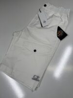 CP Company 293A Bermuda Cargo shorts in Twill Stretch  - White - Image 3