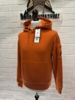 CP Company 099A Cotton Diagonal Fleece Hoodie in Orange   -      XS / p2p 20.5” - Image 4
