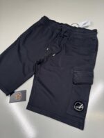 CP Company Light Fleece Cargo Lens Shorts. Black / 999 - Image 2