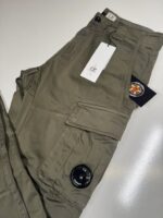 CP Company 056A Satin Stretch Cargo Pants in Green - Image 2