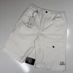 CP Company 293A Bermuda Cargo shorts in Twill Stretch  - White