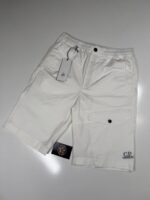 CP Company 293A Bermuda Cargo shorts in Twill Stretch  - White