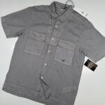 CP Company 210A Linen Short sleeve shirt in Grey /913   -    Large  / 21.5” P2P