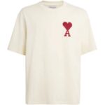 AMI PARIS Ami De Coeur UTS362.726 -  White Cream Zig Zag T-Shirt