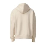 AMI PARIS Patch Heart Hooded Sweatshirt in Off White / Red - Image 3
