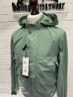 CP COMPANY 018A FLATT NYLON GOGGLE OVERSHIRT IN GREEN - XS  / P2P 20”. - Image 6