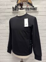 CP COMPANY METROPOLIS 013A STRETCH FLEECE MIXED SWEATSHIRT IN BLACK  -  XS / p2p 20.5” - Image 2