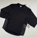 CP COMPANY METROPOLIS 013A STRETCH FLEECE MIXED SWEATSHIRT IN BLACK  -  XS / p2p 20.5”