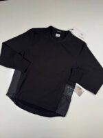 CP COMPANY METROPOLIS 013A STRETCH FLEECE MIXED SWEATSHIRT IN BLACK  -  XS / p2p 20.5”